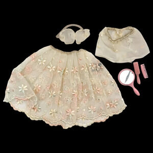 Complete Vintage Barbie Floral Petticoat Outfit 921 Bra Panties Mirror HTF READ